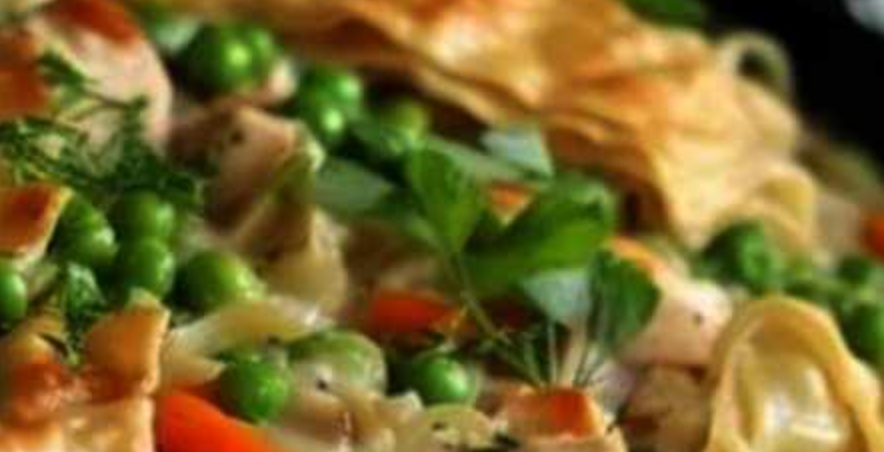 This chicken pot pie noodle dish is so good, we eat it every week in my family